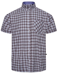 KAM Premium Brushed Fleece Check Shirt Blue